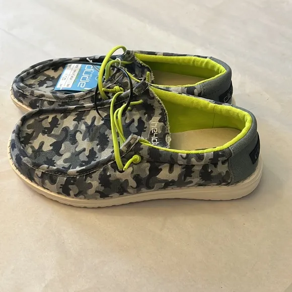 Hey Dude Wally Youth Blue Camodino Shoes
