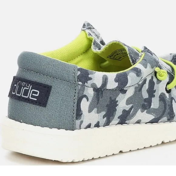 Hey Dude Wally Youth Blue Camodino Shoes
