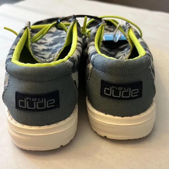 Hey Dude Wally Youth Blue Camodino Shoes