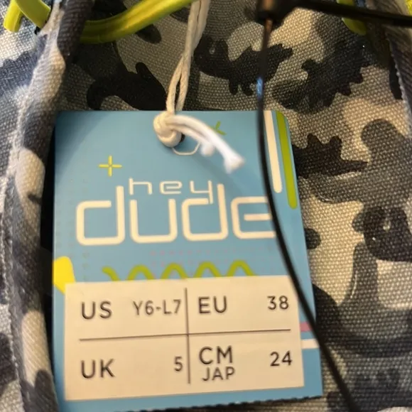 Hey Dude Wally Youth Blue Camodino Shoes