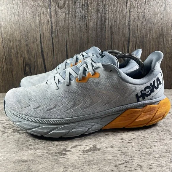 Hoka Arahi 6 Shoes Mens 10.5 D Air Blue Fog Orange Road Running Support Trainer