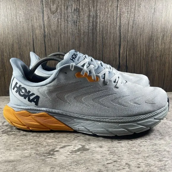 Hoka Arahi 6 Shoes Mens 10.5 D Air Blue Fog Orange Road Running Support Trainer