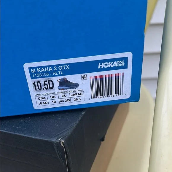 Hoka Blue and Red Hiking Boots