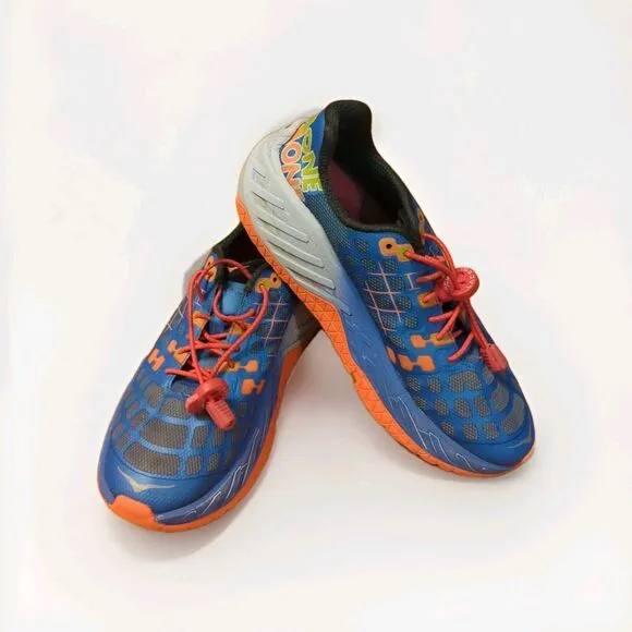 Hoka Clayton Running Shoes Women 7.5 Blue Athletic Walking Sneakers 1012277 UNCR