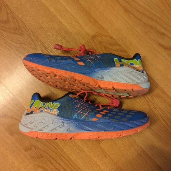 Hoka Clayton Running Shoes Women 7.5 Blue Athletic Walking Sneakers 1012277 UNCR
