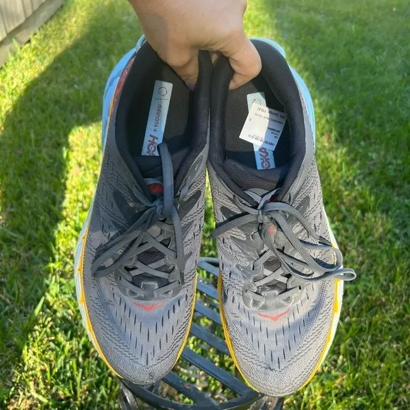 Hoka Gaviota 4, Gray/Yellow, Mens Running Shoes-US 13 Mens