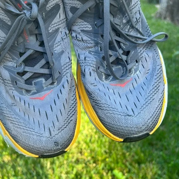 Hoka Gaviota 4, Gray/Yellow, Mens Running Shoes-US 13 Mens