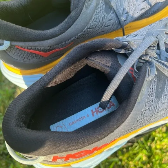 Hoka Gaviota 4, Gray/Yellow, Mens Running Shoes-US 13 Mens