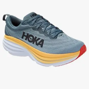 Hoka Gray and Yellow Running Shoes