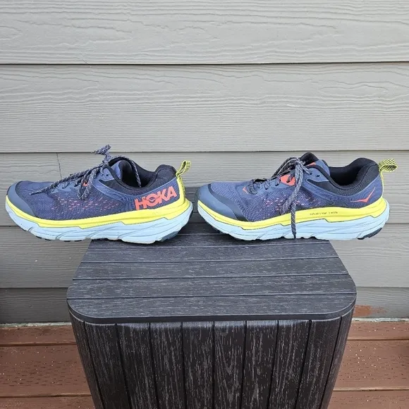 HOKA M Challenger ATR 6 Running Athletic Shoes Blue Yellow Men's Size 11.5 D