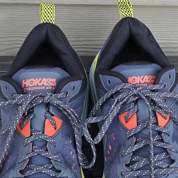 HOKA M Challenger ATR 6 Running Athletic Shoes Blue Yellow Men's Size 11.5 D