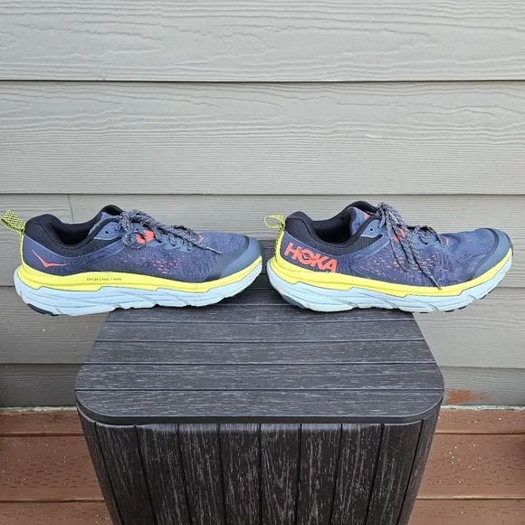 HOKA M Challenger ATR 6 Running Athletic Shoes Blue Yellow Men's Size 11.5 D