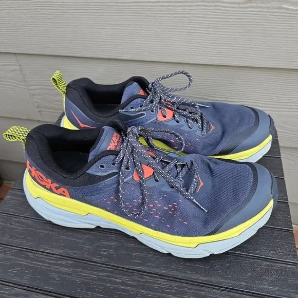 HOKA M Challenger ATR 6 Running Athletic Shoes Blue Yellow Men's Size 11.5 D