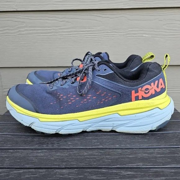 HOKA M Challenger ATR 6 Running Athletic Shoes Blue Yellow Men's Size 11.5 D