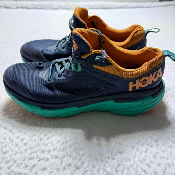 Hoka mens 9 shoes one Challenger ATR 6 Trail Running Athletic Blue Orange 10