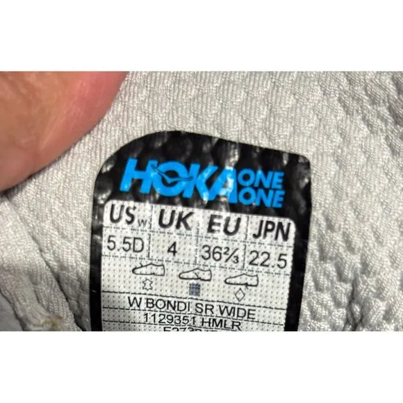 HOKA One Bondi SR Womens Slip-Resistant Harbor Mist Lunar Rock Shoes Size 5.5D