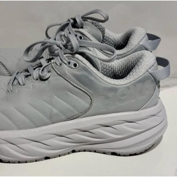 HOKA One Bondi SR Womens Slip-Resistant Harbor Mist Lunar Rock Shoes Size 5.5D
