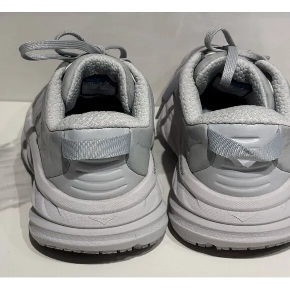 HOKA One Bondi SR Womens Slip-Resistant Harbor Mist Lunar Rock Shoes Size 5.5D