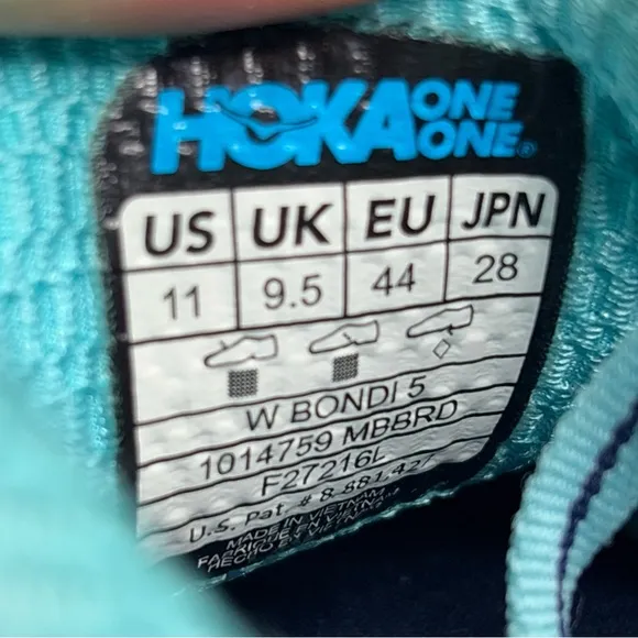 HOKA One On One Bondi 5 Women’s Size 11 Navy Blue Comfort Work Running Shoes