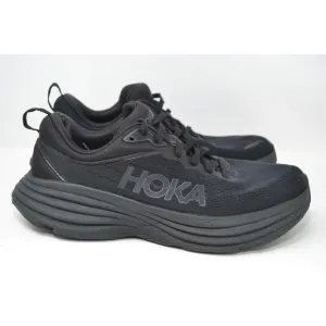 Hoka One One Bondi 8 Women 9 B Running Shoes Triple Black Athletic 1127952 BBLC
