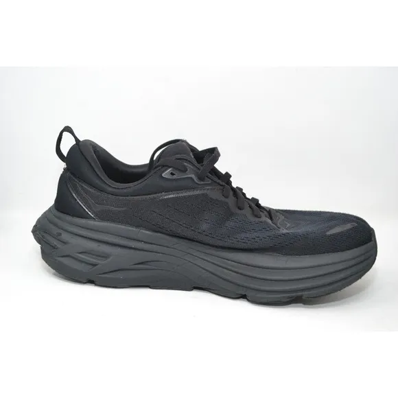 Hoka One One Bondi 8 Women 9 B Running Shoes Triple Black Athletic 1127952 BBLC