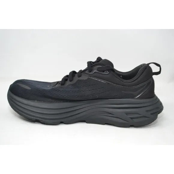 Hoka One One Bondi 8 Women 9 B Running Shoes Triple Black Athletic 1127952 BBLC
