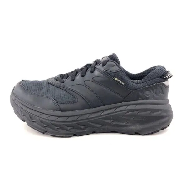 Hoka One One Bondi L GTX Black Leather Running Shoes 7