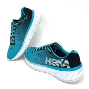 HOKA ONE ONE CAVU BLUE BLACK &amp; WHITE WALKING RUNNING SHOES ATHLEISURE SNEAKERS