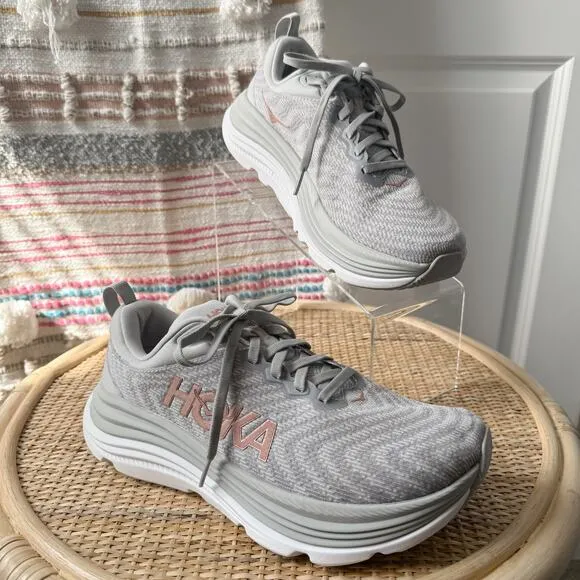 Hoka One One Gaviota 5 Harbor Mist Rose Gold Running Sneakers Women’s 7.5 Wide