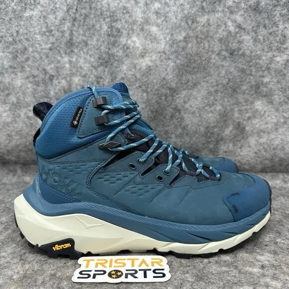 Hoka One One Kaha 2 GTX Boots Womens Size 9 Blue Coral Graphite Hiking Shoes