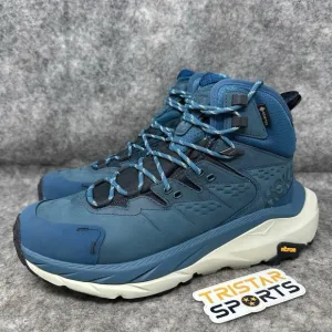 Hoka One One Kaha 2 GTX Boots Womens Size 9 Blue Coral Graphite Hiking Shoes
