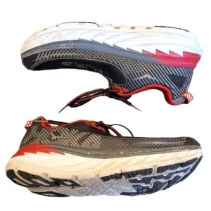 Hoka One One Red and Grey Bondi 5 Sneakers
