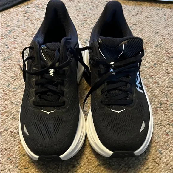 Hoka Women's Black and White Sneakers