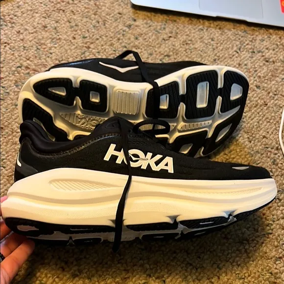 Hoka Women's Black and White Sneakers