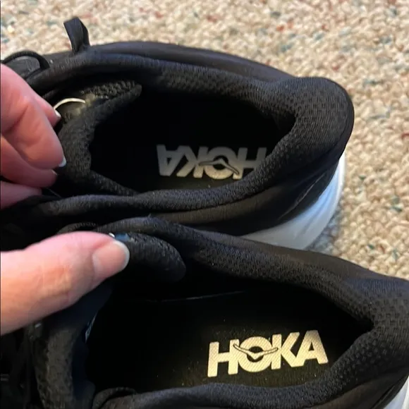 Hoka Women's Black and White Sneakers