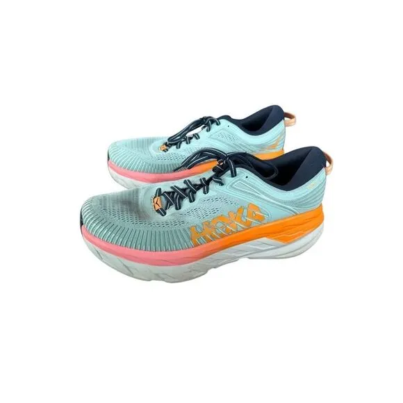 Hoka One One Womens Bondi 7 Mesh Lace Up Road Running Sneaker Shoes Size 10d