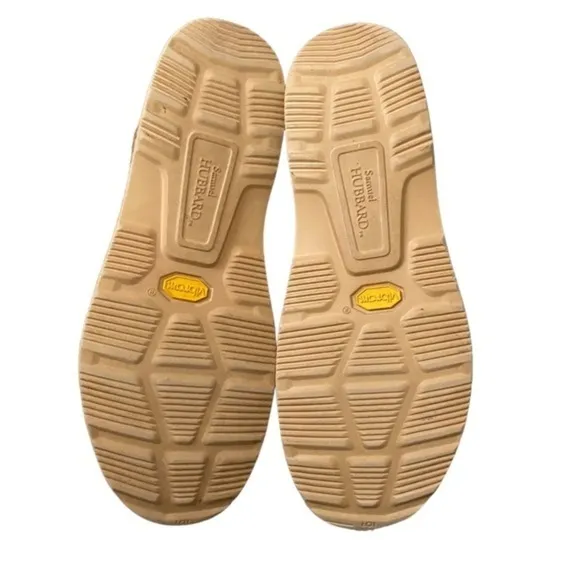 Hubbard Tan Leather Lace Up Casual Shoes Vibram Sole Size 9.5