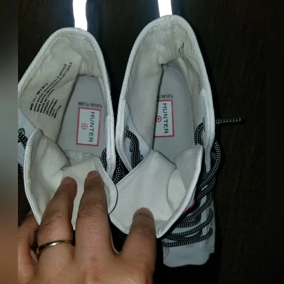 Hunter For Target Dipped Canvas High Tops Sneakers Rain Boots White/Black