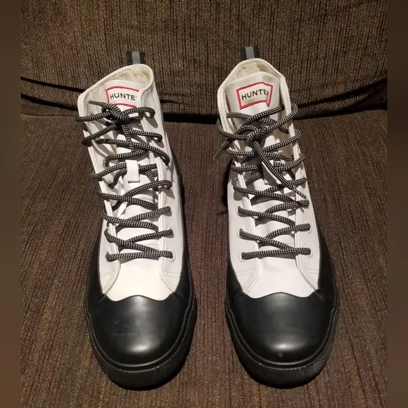Hunter For Target Dipped Canvas High Tops Sneakers Rain Boots White/Black