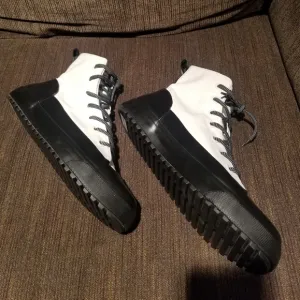 Hunter For Target Dipped Canvas High Tops Sneakers Rain Boots White/Black