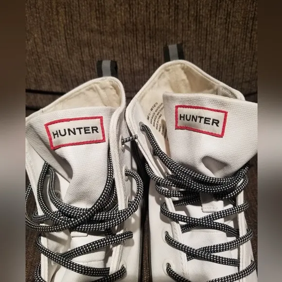 Hunter For Target Dipped Canvas High Tops Sneakers Rain Boots White/Black