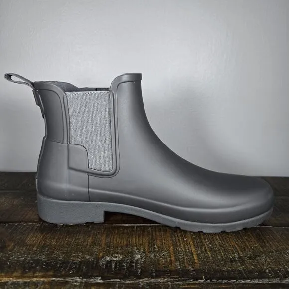 Hunter Refined Chelsea Womens Size 9 Short Rain Boots Original Waterproof Gray