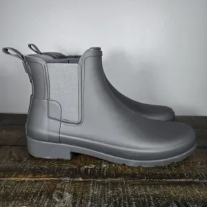 Hunter Refined Chelsea Womens Size 9 Short Rain Boots Original Waterproof Gray