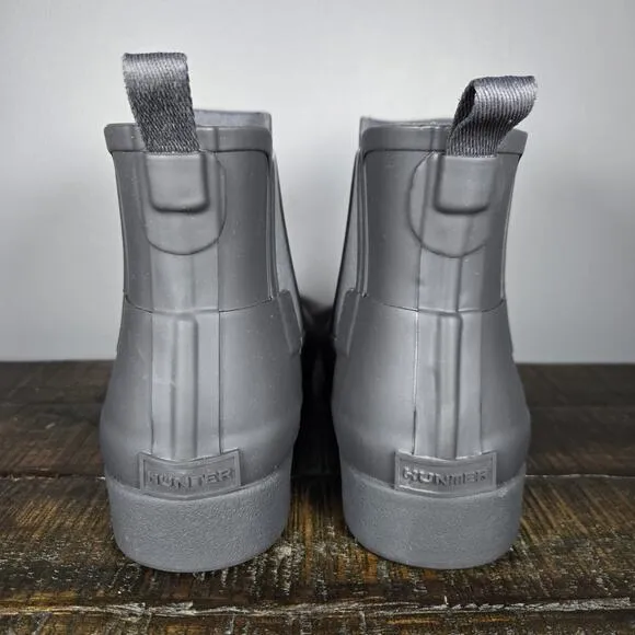 Hunter Refined Chelsea Womens Size 9 Short Rain Boots Original Waterproof Gray