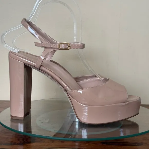 INEZ Camilla Heel in Tan Patent
