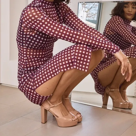 INEZ Camilla Heel in Tan Patent