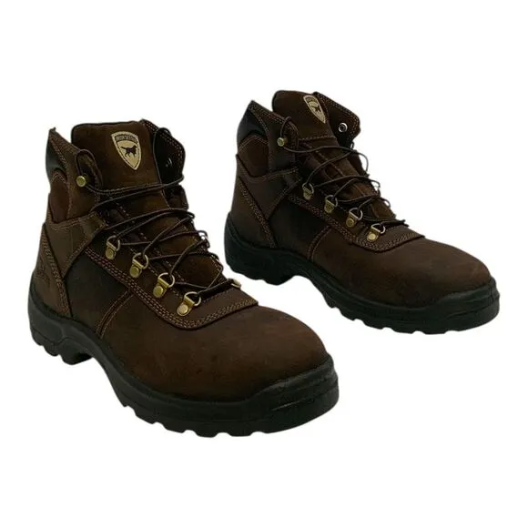 Irish Setter Ely 6&quot; Steel Toe Work Boots Brown Leather US Men's 9D