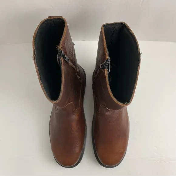 Iron Age size 9W Men’s Brown Wellington Side Zip Safety Toe Work Boots