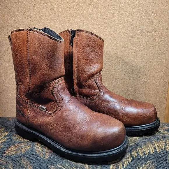 Iron Age Men's Wellington Composite Toe Brown Leather Work Boots Size 8