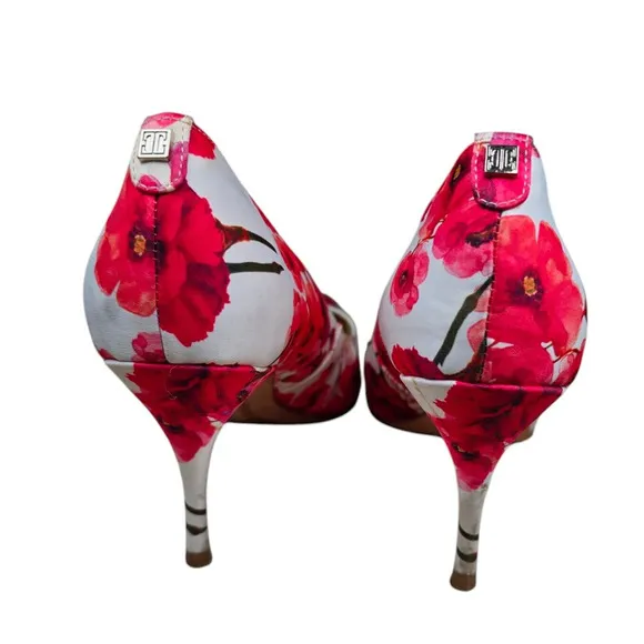 Ivanka Trump Heels Womens 7 Floral Pointy Toe Stiletto Work Boho Chic Cottage